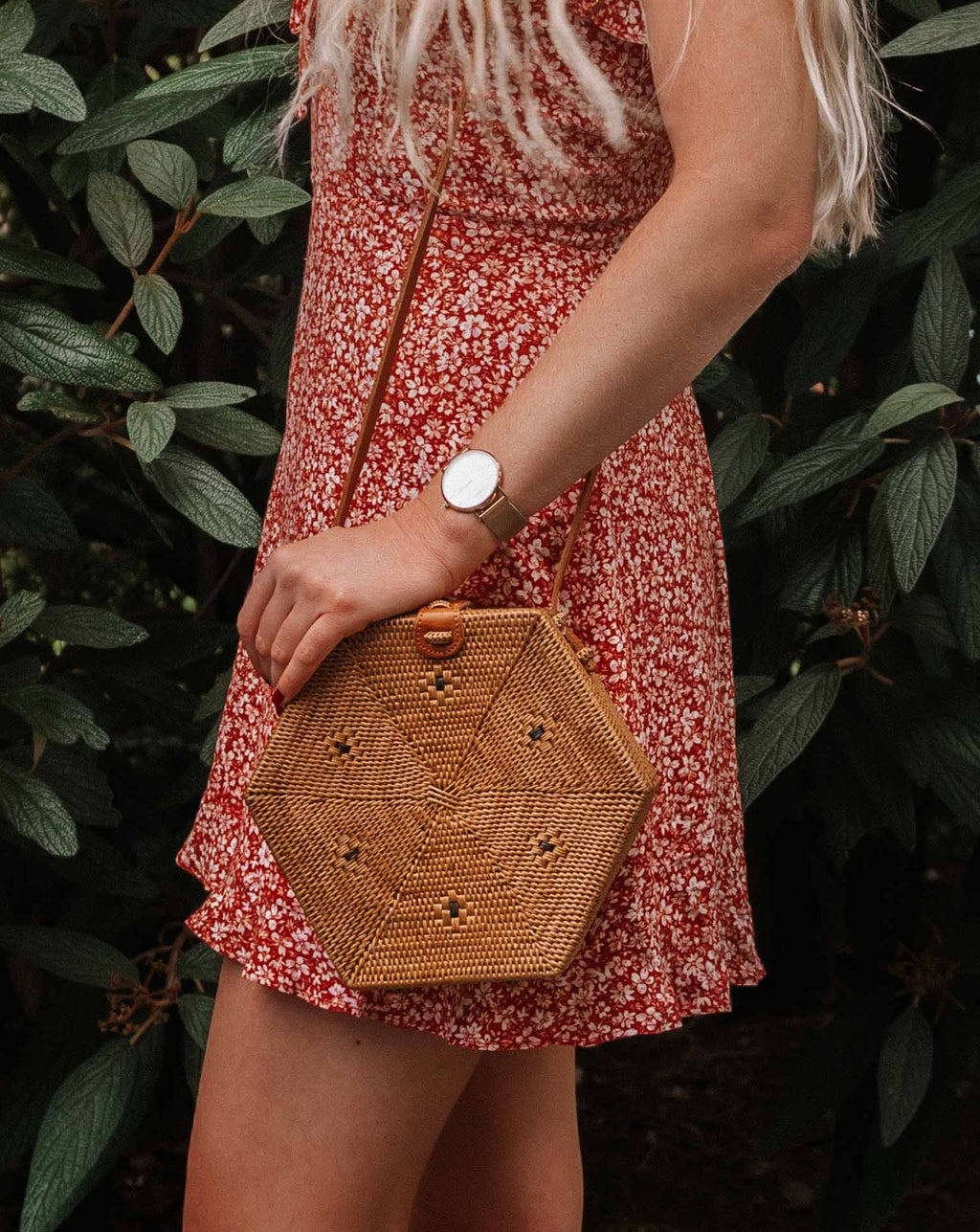 Hexagon rattan bag sale