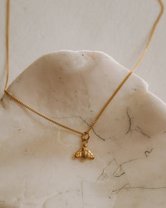 Honey Bee Necklace Gold