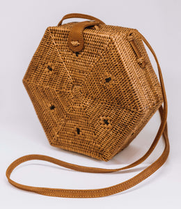 Vegan Hexagon Rattan Bag