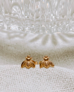 Honey Bee Earrings Gold