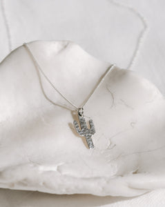 Mojave Cactus Necklace Silver