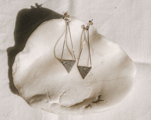 Silver Triangle Earrings