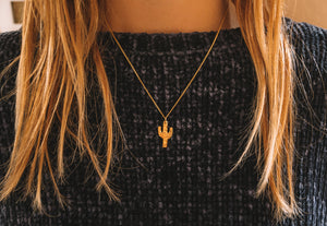 Mojave Cactus Necklace Gold