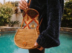 BERAWA Rattan Bag | Nomad Nextdoor | Handmade in Bali Vegan Leather / Flowerchild Yellow