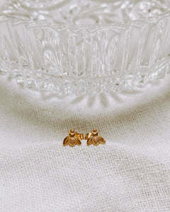 Honey Bee Earrings Gold