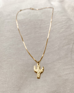 Mojave Cactus Necklace Gold